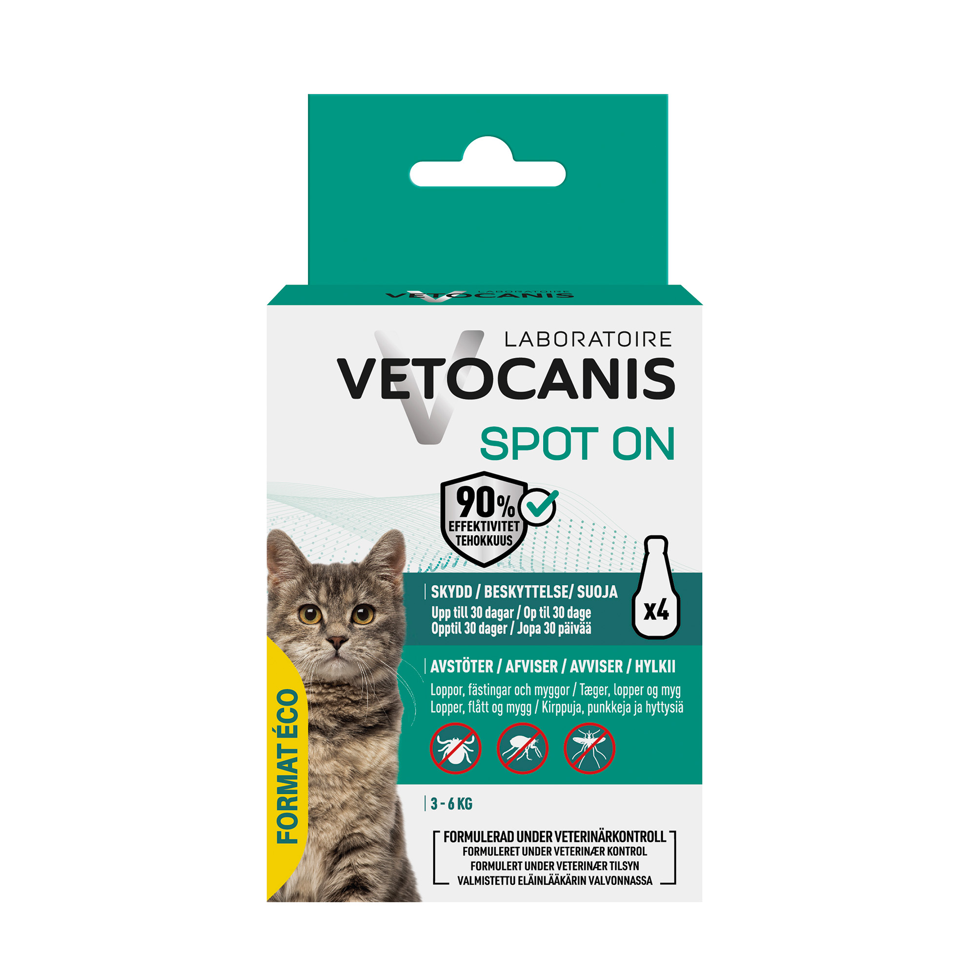 Vetocanis spot on kat 3-6 kg economy 4x1,2 ml